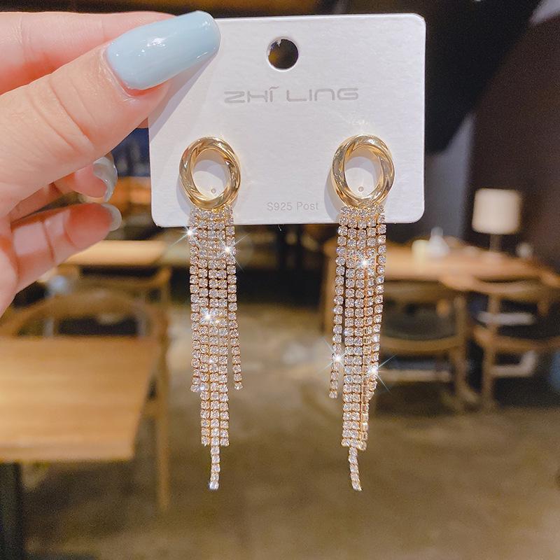 2023 Trendy Tassel Stud Earrings with S925 Silver Needle - Korean Style