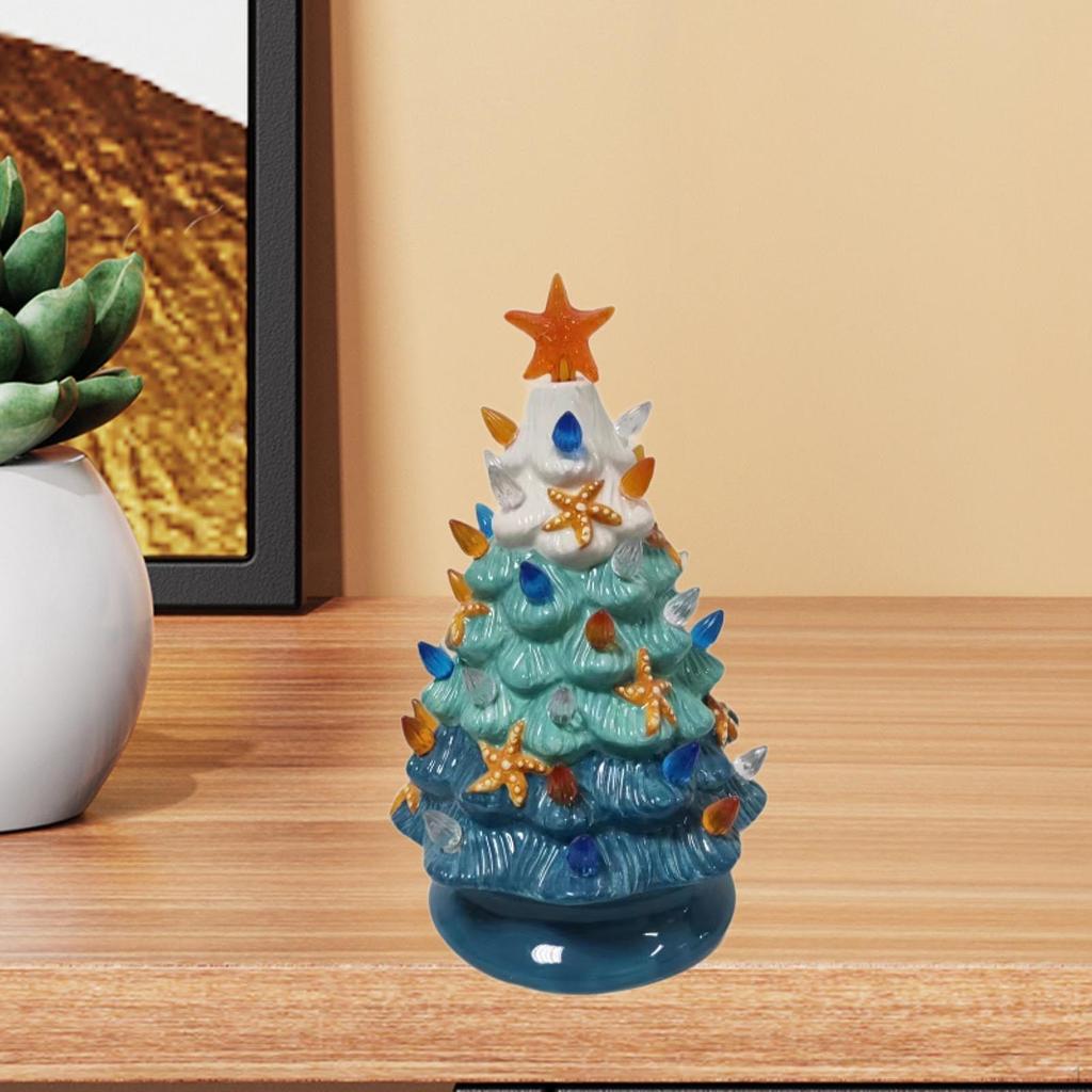 Christmas Tree Night Light Ceramic Starfishes Decor Birthday Gift Decorative Xmas