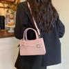 Stylish Simple Bow Shoulder Bag Solid Color Commuter Handbag Crossbody Bag Vintage Large Capacity Tote Bag For Women