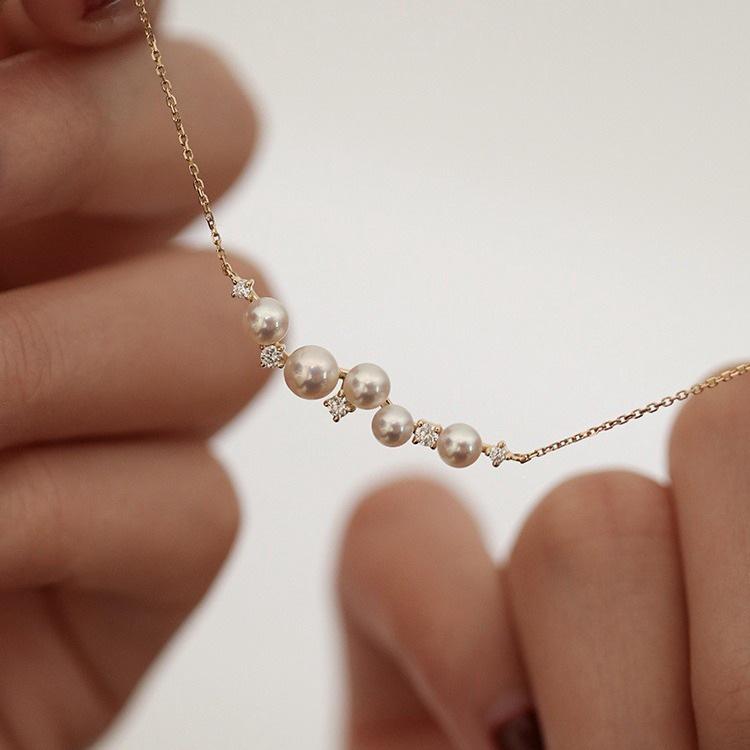 Galaxy S925 Sterling Silver 18K Gold-Plated Mother-of-Pearl Zircon Clavicle Necklace - Elegant and Versatile Design Platinum Color
