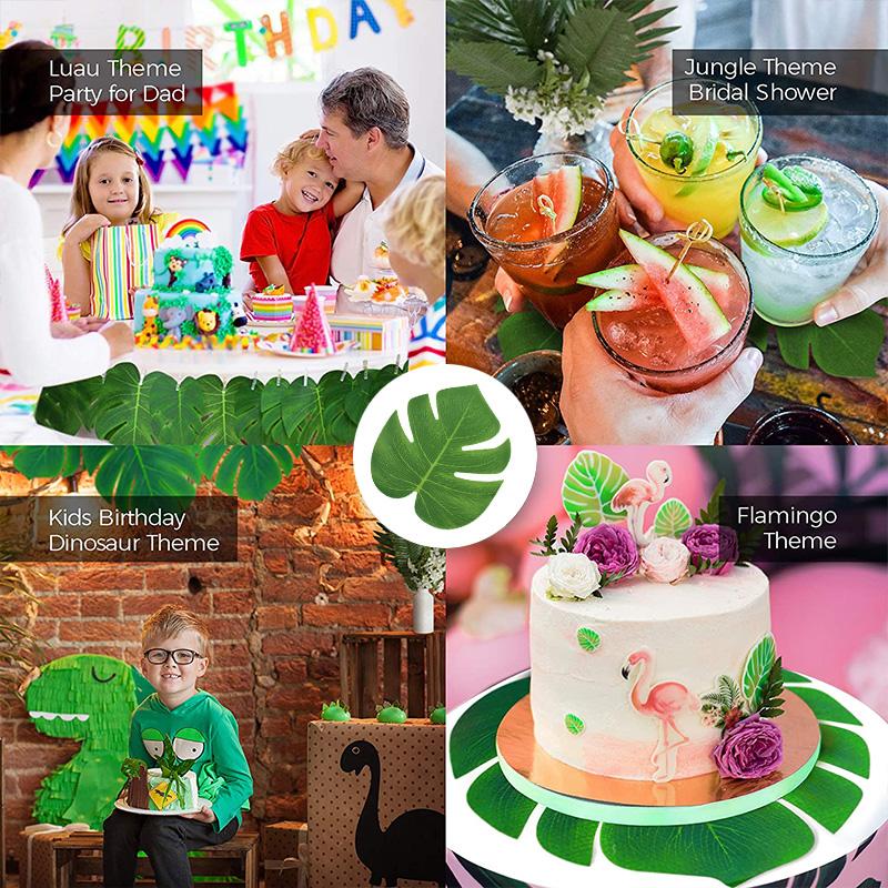 Artificial Tropical Palm Leaves Plant Hawaiian Luau Aloha Summer Jungle Theme Party Decoration Wedding Birthday Home Table Decor