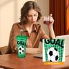 Large Capacity 710ml Single-Wall Plastic Cup With Soccer Pattern And Straw