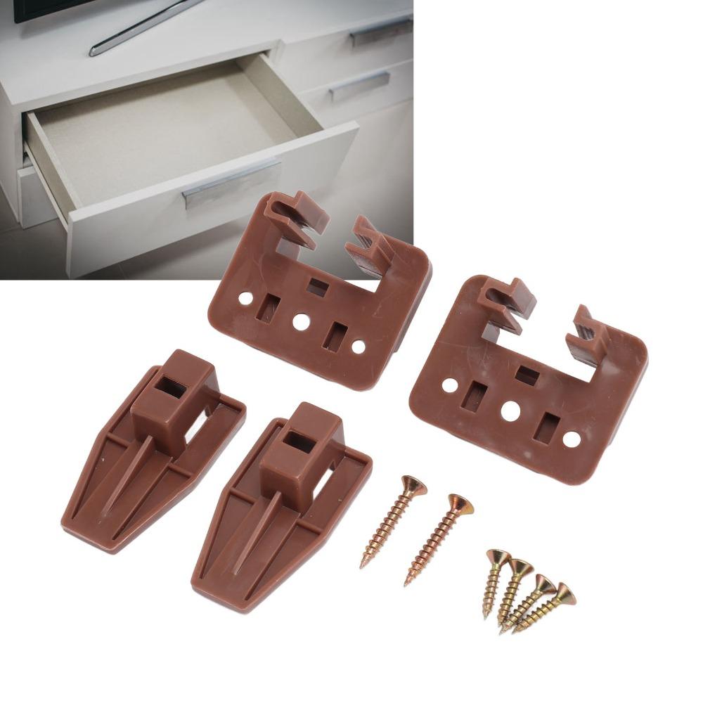 10 Set With Screws Drawer Track Guide Plastic Drawer Replacement Parts Drawer Slide Glides Drawer