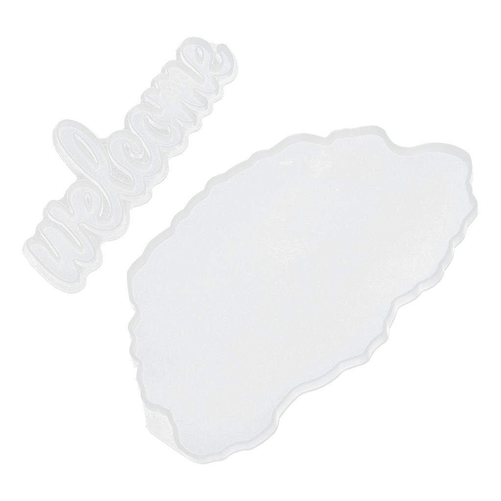 2Pcs Welcome Molds DIY Epoxy Cloud Doorplate Hanging Projects Silicone Resin Door Wall Decor