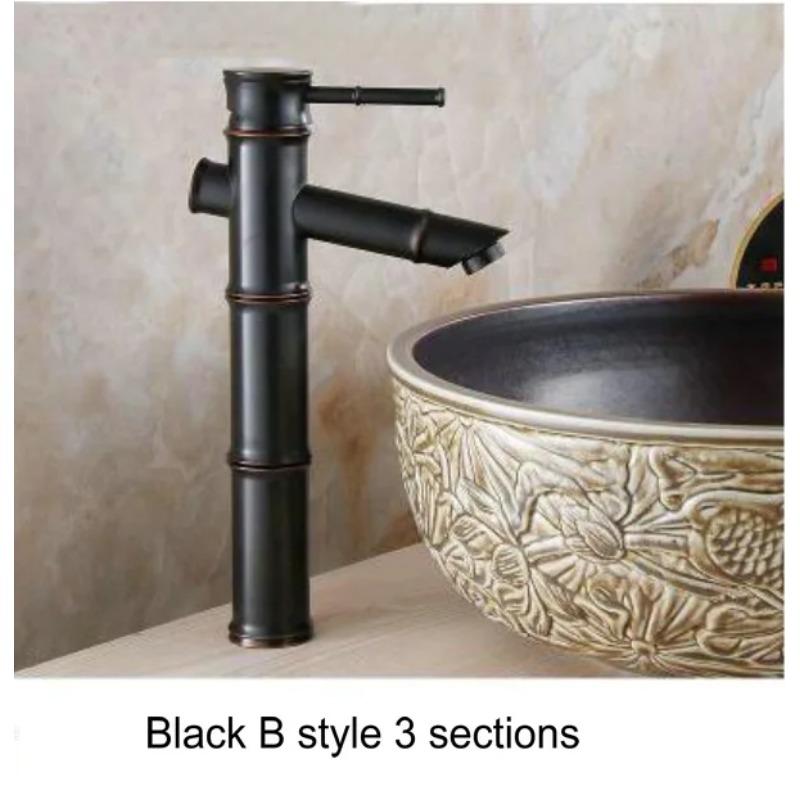 Antique Brass Bronze Black Finish Bathroom Basin Hot&Cold Mixer Tap High Quality Waterfall Faucet