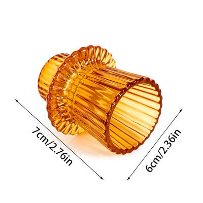 Nordic Table Candle Stand Amber Pink Transparent Glass Candlestick European Candles Holders