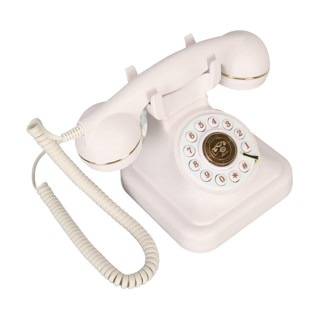 Antique Landline Phone Retro Big Button Corded Phone Vintage Decorative Landline Telephone for Household Office Hotel