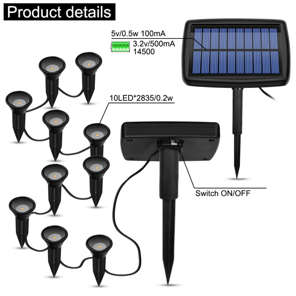 10PCS Solar Garden In-Ground Light Outdoor Waterproof Landscape Lighting for Yard Walkway Driveway Decoration Light Dropshipping