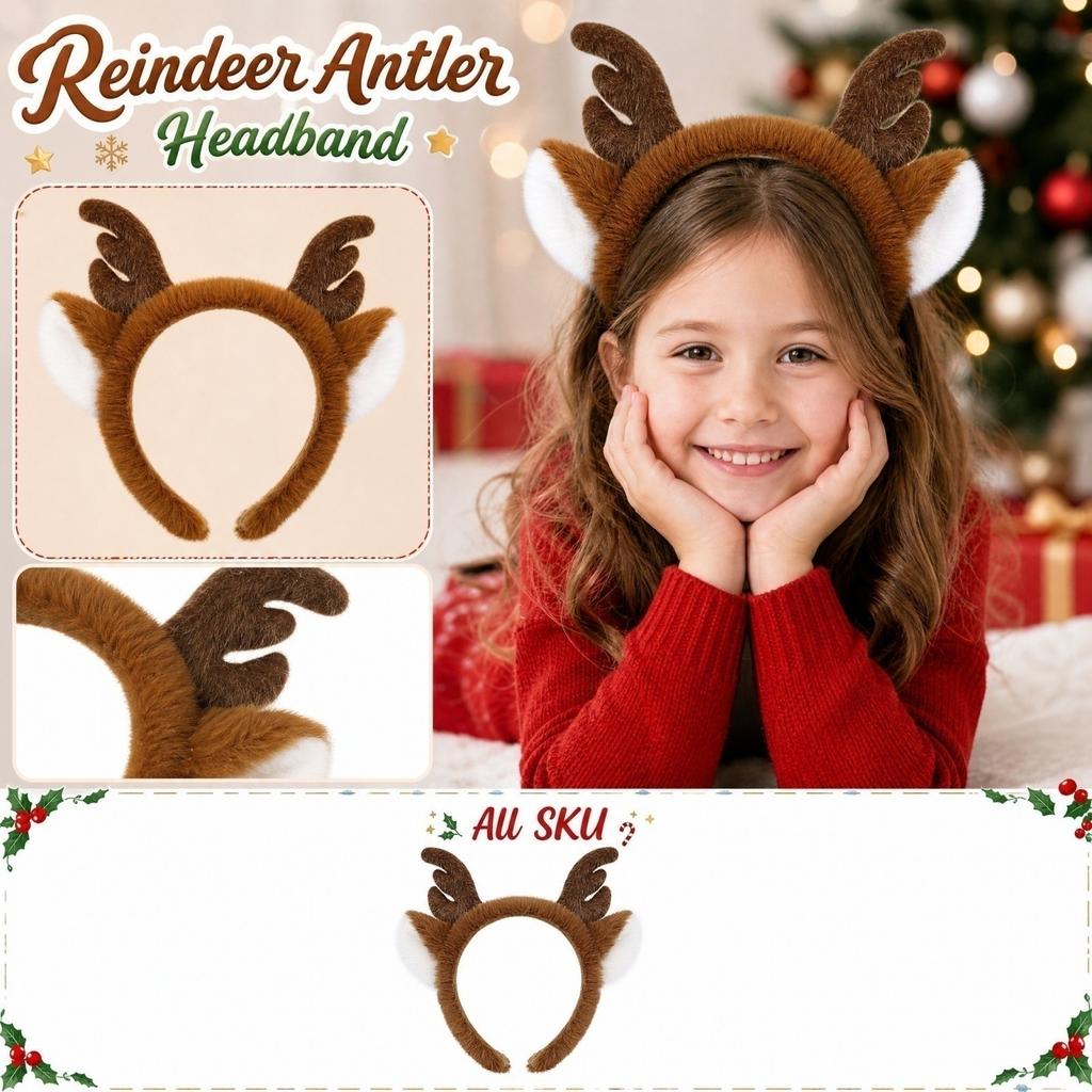 Christmas Deer Headband - Headpiece for Stage Performance, Holiday Costume