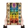 Vintage 7 Chakras Metal Wall Art Yoga Meditation Spiritual Decor Symbols
