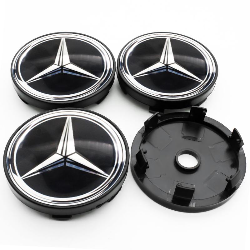 OLV5 4Pcs 60mm 75mm Car Wheel Center Hub For Mercedes Benz AMG class W205 W203 GLC GLK W206 W220 A180 W211 Cap Rim Cover Accessories