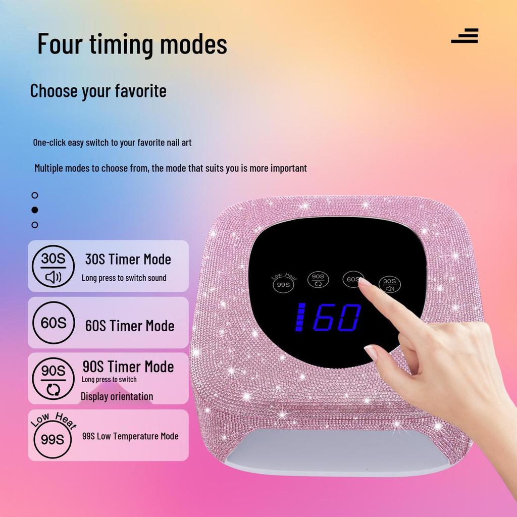 80W Portable Rechargeable UV LED Nail Lamp with Smart Sensor for Quick Drying