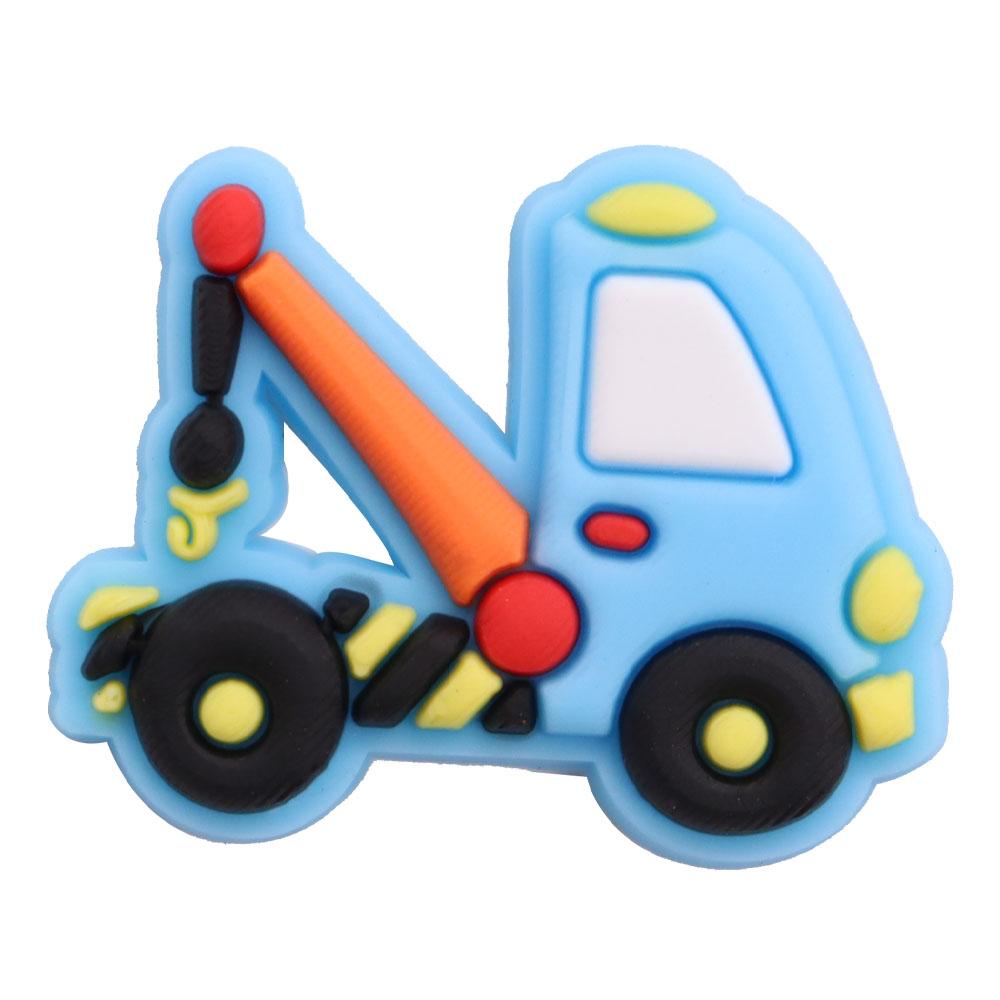 1Pcs PVC Mix Construction Vehicle Excavator Boys Buckle Clog Cool Children Cranes Car Shoe Charms Accessories Shoe Charm