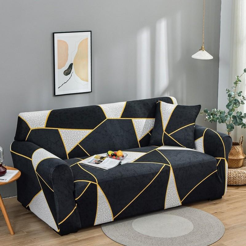 Printed Sofa Covers for Living Room Elastic Corner Couch Cover L Shaped Chaise Longue Slipcover Furniture Protector 1/2/3/4 Seat