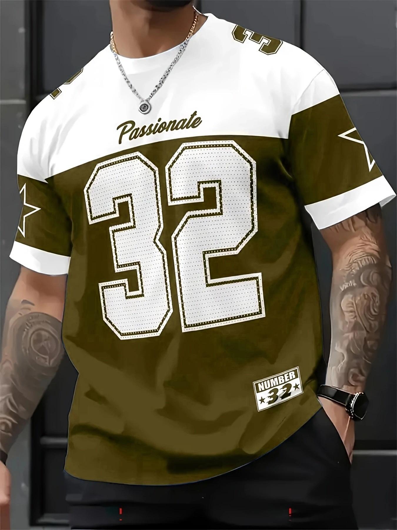 Men s Summer Casual Sports 3D Digital Print T-Shirt S