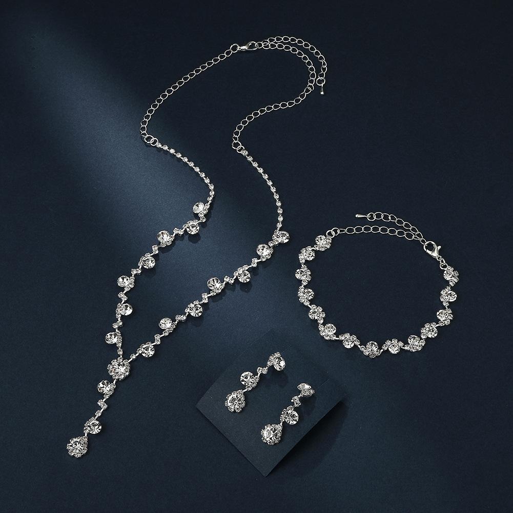 2026 Jewelry Set, Sunflower Rhinestone Necklace Earrings, Handmade Jewelry, Wedding Accessories 45CM