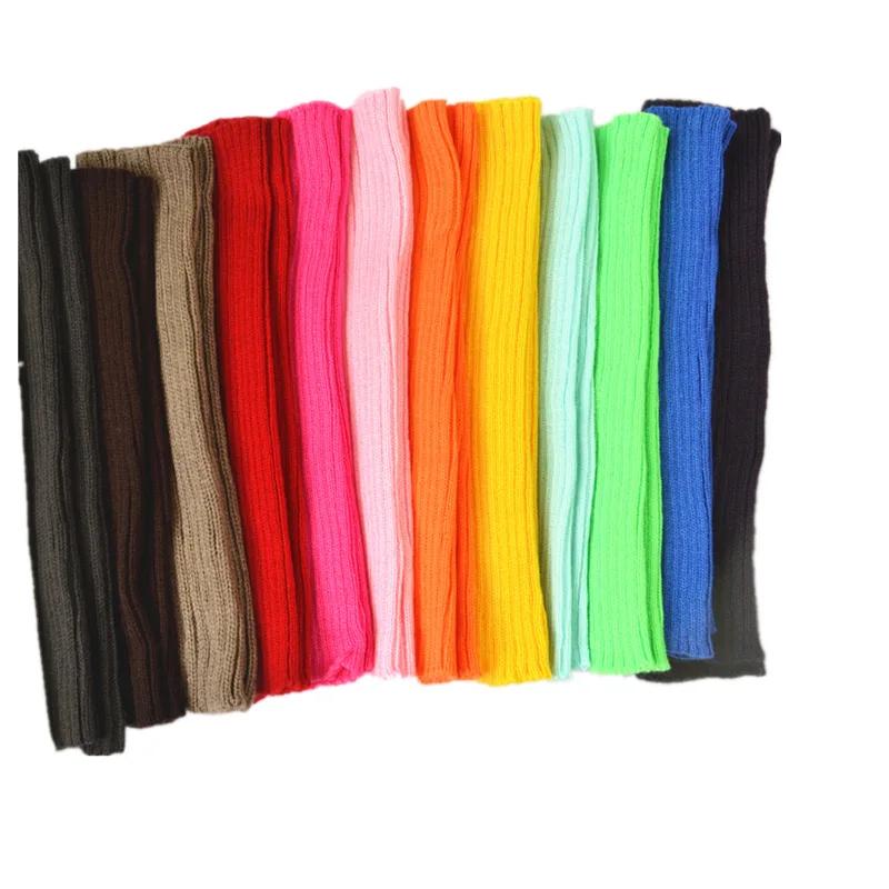 Candy Color Sladké dívčí návleky na nohy NOVÉ Korejské pletené návleky na nohy Dámské Jednobarevné Podzim Zima Stylové elastické dlouhé ponožky