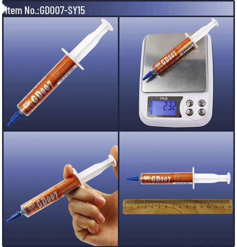 

GD220 Thermal Paste High Conductivity Syringe 15g - Silicone Heat Dissipation Compound