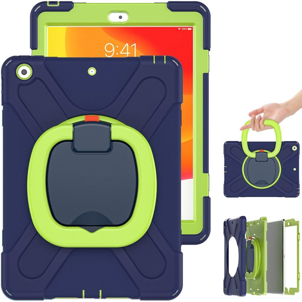 Case for iPad 10.2" 2021/2020/2019 (9th/8th/7th Gen.), Kickstand 360, Navy Blue/Green