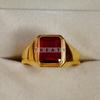 Garnet Emerald Cut With 925 Sterling Silver Gold Plated Ring For Men's #B748 JL375692849701