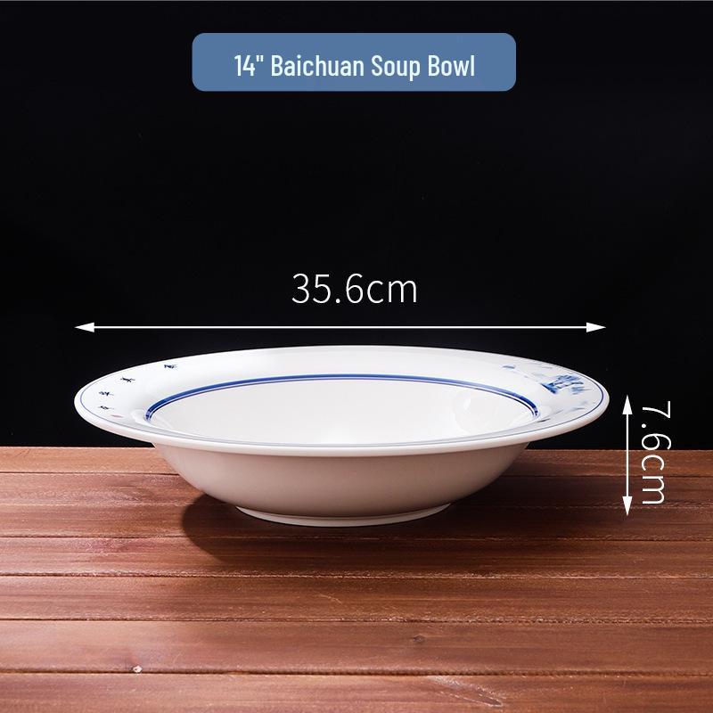 Large High-Footed Ceramic Soup & Noodle Bowl