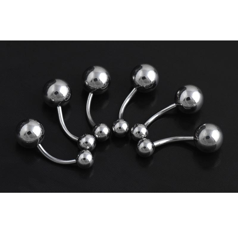 Mixed Style Stainless Steel Curved Barbell Spike Tongue Ring Jewelry