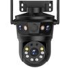 Triple-Lens WiFi Surveillance Camera with Panoramic HD and Full-Color Night Vision