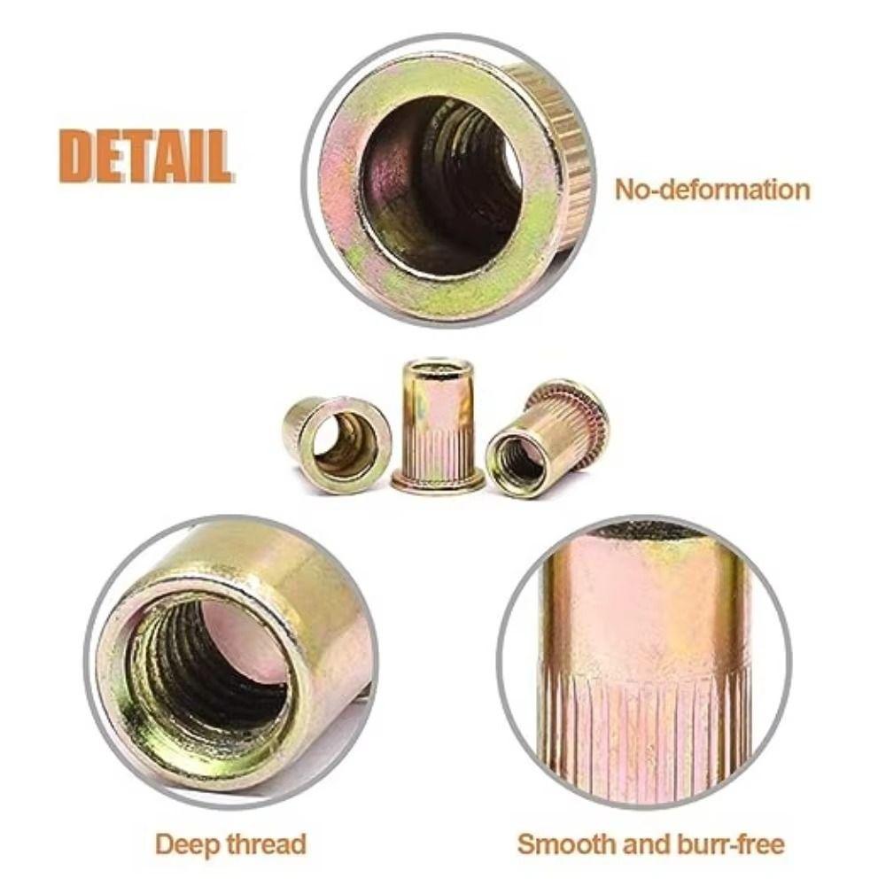 Flat Head Rivet Nut Zinc Plated Nutsert Cap M 3 - M 10 Threaded Rivet  For Screw Bolt