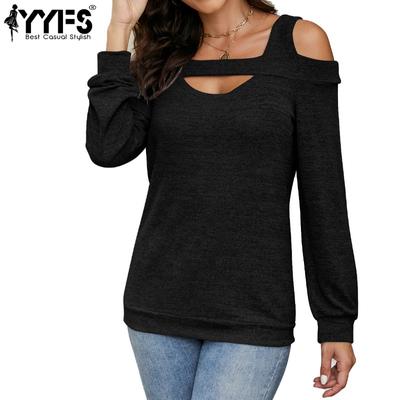 Women's Fashion Casual Spring Fall Solid Color Print Long Sleeve Square Collar Blouses & Shirts