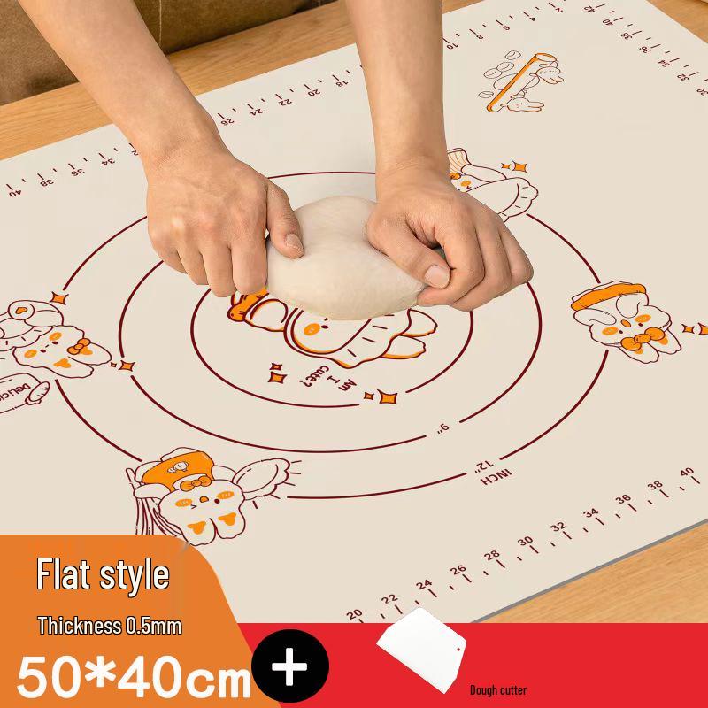 Non-Slip Food-Grade Silicone Kneading Mat and Rolling Pin Mat for Baking and Dining