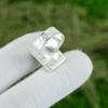 Natural Moldavite Quartz Gemstone Statement Adjustable Ring 925 Sterling Silver