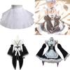 Squisito Costume Cosplay Abito da Cameriera Gemelle Ram/Rem di Rezero Kara Hajimeru Isekai Seikatsu Con Cuciture Perfette