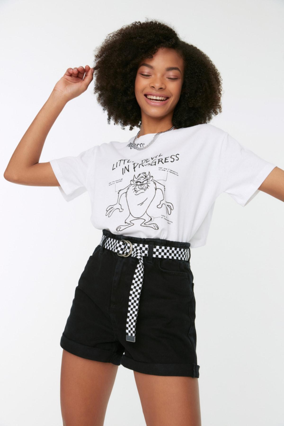 

Черные джинсовые шорты с резинкой на талии TWOSS20SR0186..