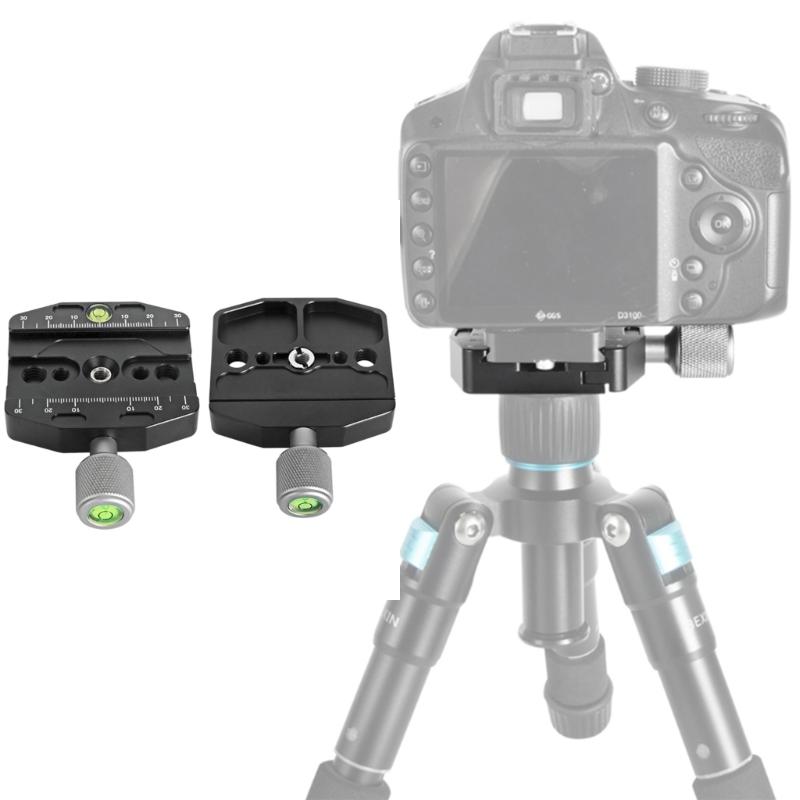 Camera Tripod Mount Adapter Aluminum Alloy 3/8 1/4 Screw Hole Quick Release Plate Clamp Base for DSLR Monopod Ballhead