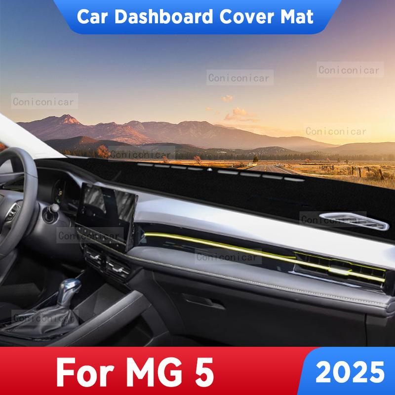 For MG 5 MG5 2025 Car Dashboard Avoid Light Pad trument Platform Desk Cover Mats Carpets Anti-UV Accessories