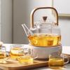Glass Teapot Set with Candle Warmer for Fruit and Herbal Infusions