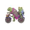 Medieval Jewelry Retro Heavy Industry Diamond Set Frog Prince Bicycle Brooch Accessories Pin Decoration