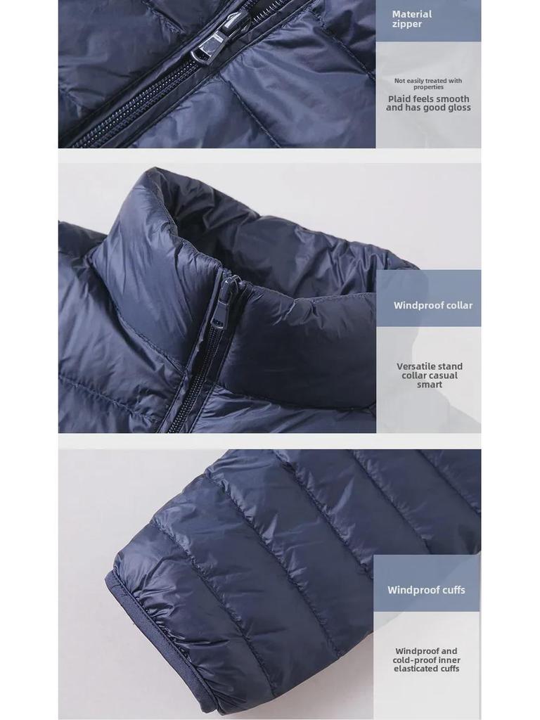 2024 Men's Short White Duck Down Jacket: Lightweight and Stylish for Middle-Aged and Elderly Men