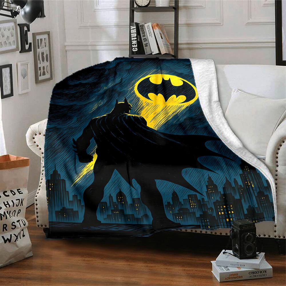 1pc Batman Blanket Lightweight Flannel Throw For Sofa, Bed, Travel, Livingroom, Office, Couch, Chair, And Bed