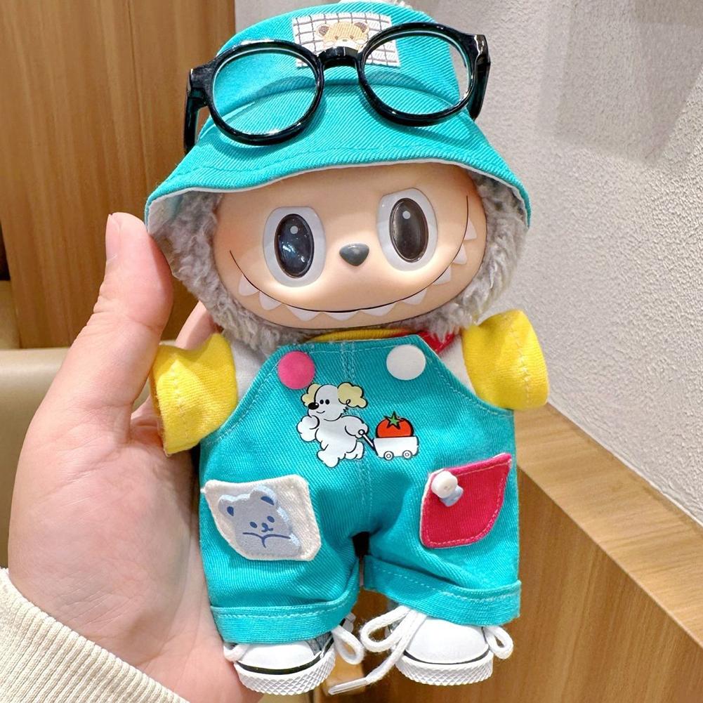 For 17cm Labubu Doll Clothes Fashion Clothes Overalls Doll Clothes Color Match Shorts Dolls Accessories Cute Decoration Little Clothes