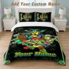 Bedding Set 1 Duvet Cover 2 Pillowcases Teenage Mutant Ninja Turtles Print Soft Bed Linen Bedroom Decor