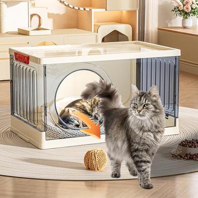In-Stock Multi-layer Foldable Transparent Cat Bed & Toy Storage Cabinet