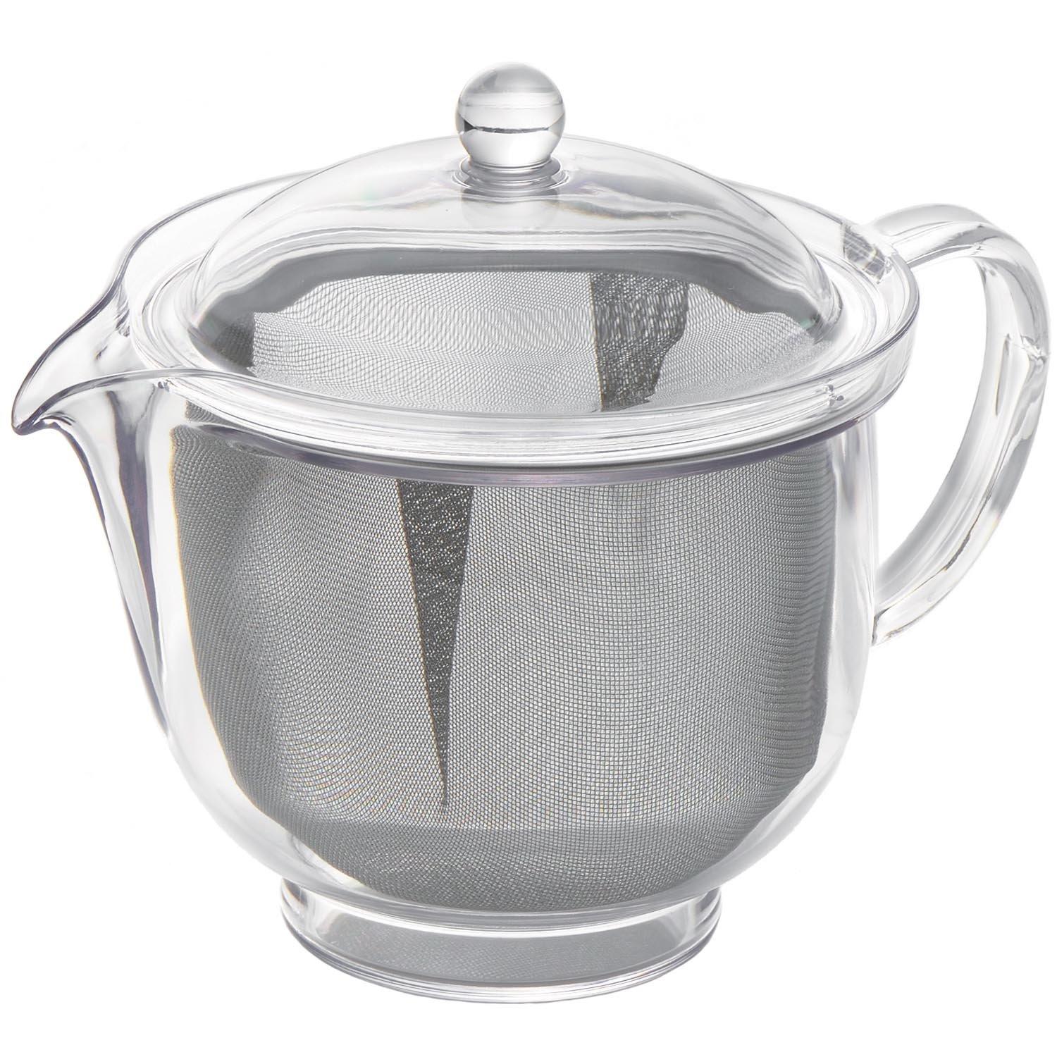 

Akebono Sangyo Lightweight and Unbreakable Teapot, 480ml, Tritan Resin, Clear Teapot with Stainless Steel Mesh, Large, Made in Japan, TW-3722