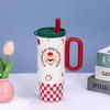 Tazza Termica con Cannuccia in Acciaio Inossidabile 316, Design Cartone Animato, Grande Capacità, Ice Buster