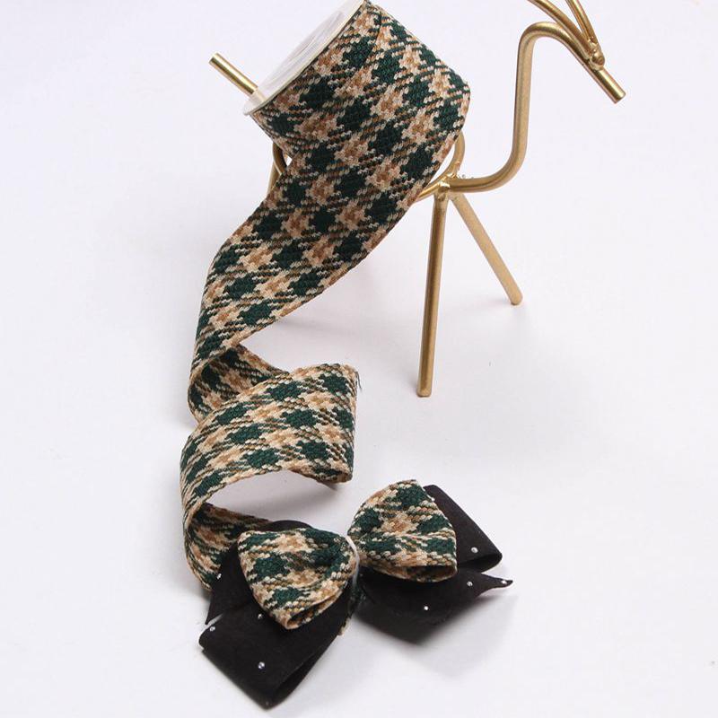 5 Yards Retro Classic Jacquard Ribbon Houndstooth Brocade Ribbon for Bows Bouquets Gift Wrapping Clothing Sewing DIY Accessories