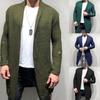 Herren Mid-Length Locker Gestrickter Cardigan Pullover Oberbekleidung Muskel Fit.