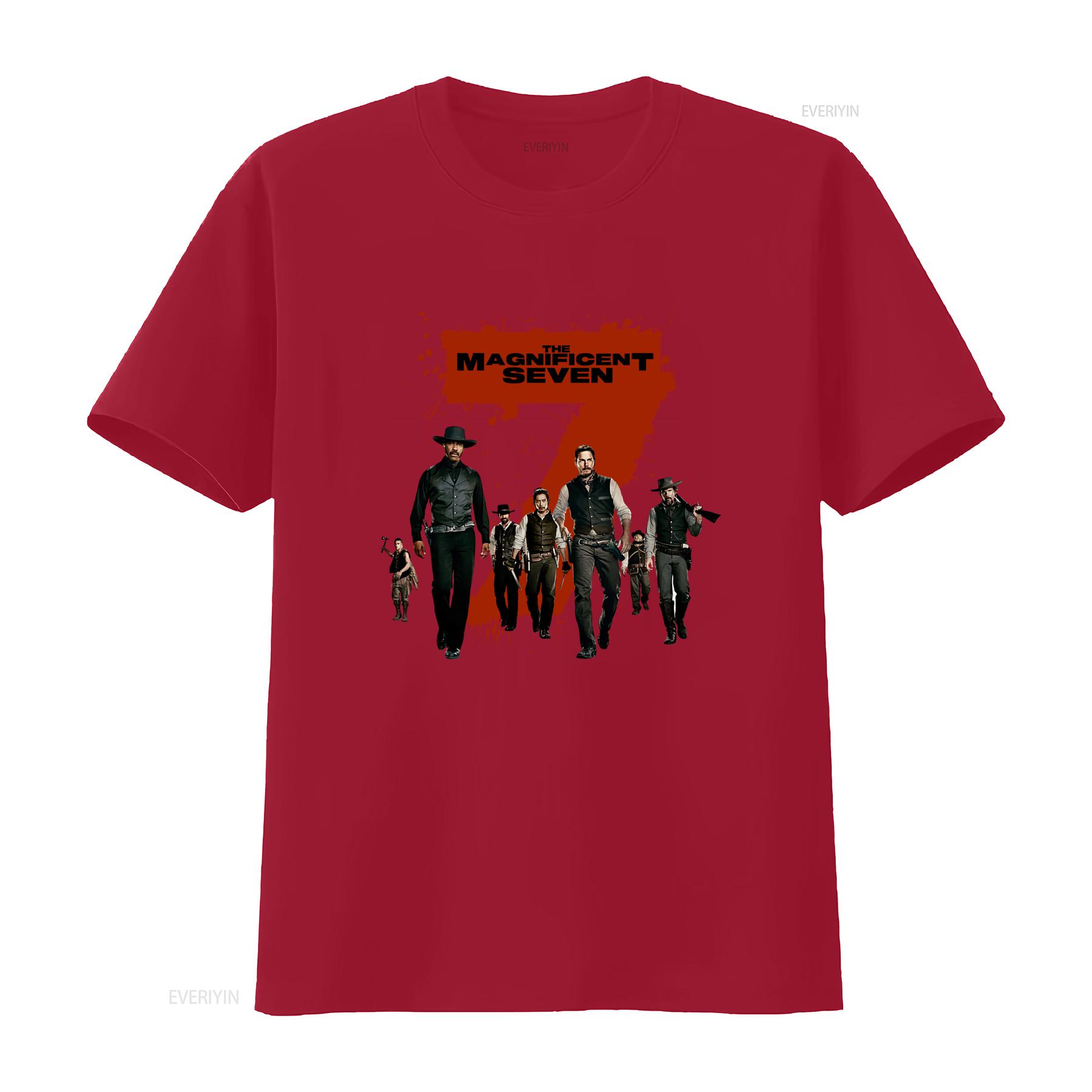 The Magnificent Seven Movie Inspired Denzel Washington T shirt LA7I vintage Washed fashion Comfortable Slightly Versatile S
