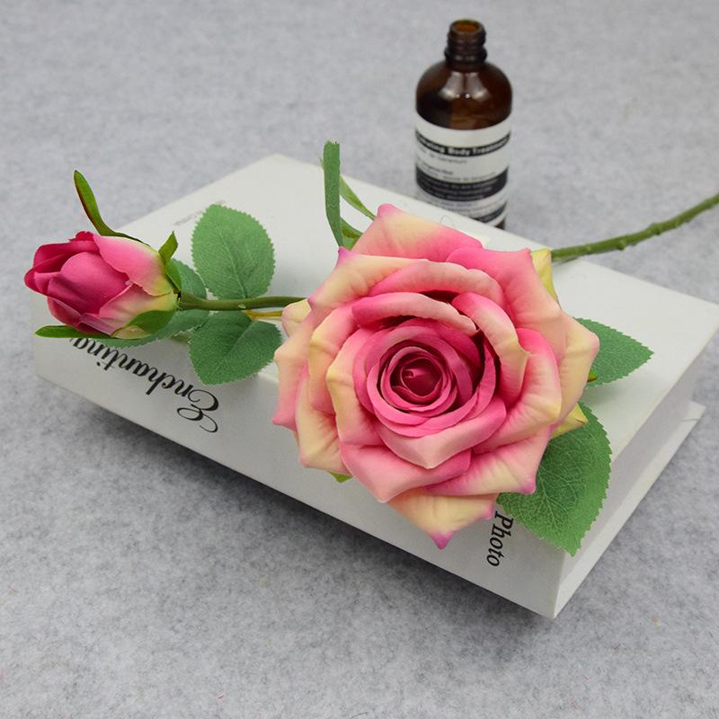 2 Köpfe Vintage große Rosen künstliche Seidenblumen Zweig große Blume Seide weiße Pfingstrose gefälschte Blumen Herbst Heimdekoration Hochzeit Mittelstücke Dekor