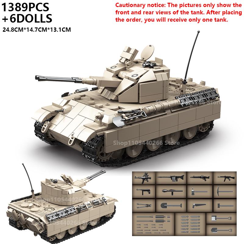 Military Sturmtiger Tank Building Blocks Model - War Scene Military Bricks Assembly Toy for Kids Gift