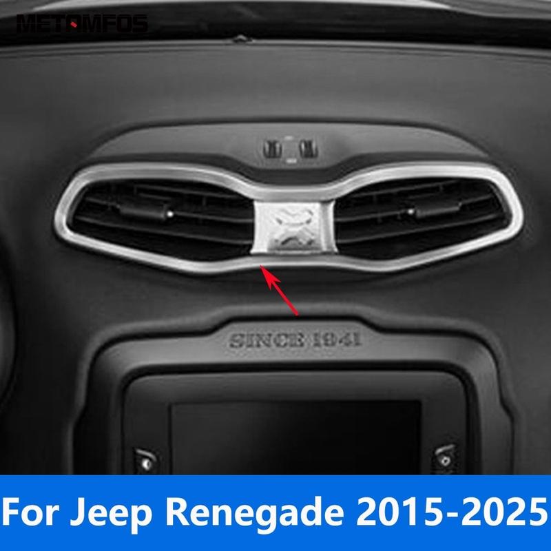 For Jeep Renegade 2015- 2024 2025 Matte Center Console Air Condition Vent Outlet Cover Trim Interior Accessories
